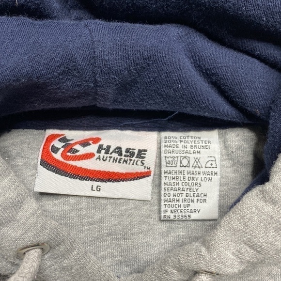 Vintage Chase Authentics NASCAR Jeff Gordon Grey Hooded Sweatshirt Large - Picture 9 of 10